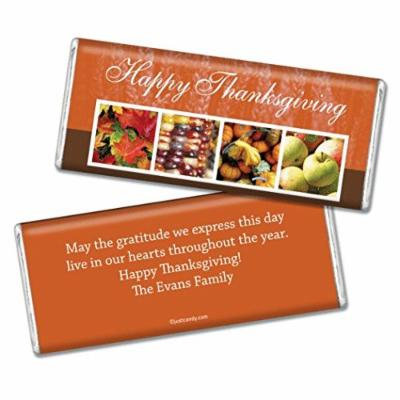 Thanksgiving Personalized Chocolate Bar (Fully Assembled) Autumn Harvest (12 Count)