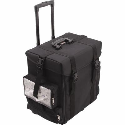 Sunrise La Croce Soft Sided Rolling Makeup Case Professional Nail Travel Wheel Organizer, Black Canvas, 15 Pound