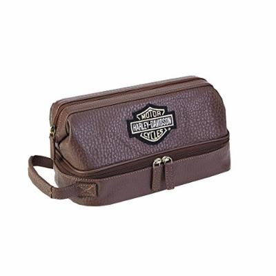 Harley Davidson Men's Deluxe Over/Under Toiletry Kit, Brown
