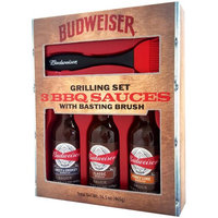 Budweiser 3 BBQ Sauces with Basting Brush Grilling Set, 4 pc