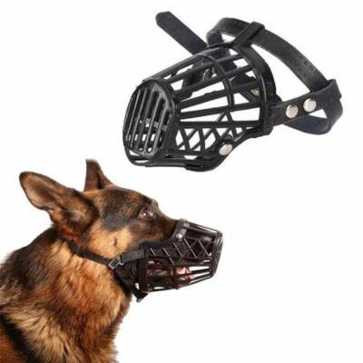 Durable Leather Lightweight & Washable Adjustable Basket Mouth Muzzle Cover For Dog Training Bark Bite Chew Control