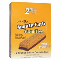 NuGo Nutrition, Smarte Carb Sugar Free, Peanut Butter Crunch Bars, 12 -1.76 oz (50 g) Bars(pack of 4)