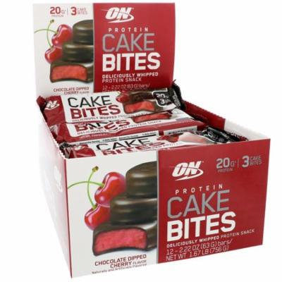 Optimum Nutrition, Protein Cake Bites, Chocolate Dipped Cherry Flavor, 12 Bars, 2.22 oz (63 g) Each(pack of 3)