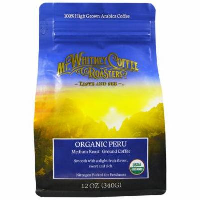 Mt. Whitney Coffee Roasters, Organic Peru, Medium Roast Ground Coffee, 12 oz (pack of 6)