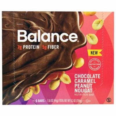 Balance Bar, Nutrition Bar, Chocolate Caramel Peanut Nougat, 6 Bars, 1.55 oz (44 g) Each(pack of 1)