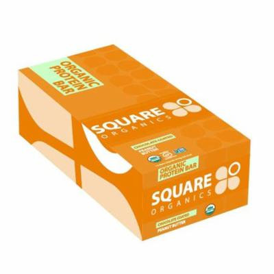 Square Organics, Organic Protein Bar, Chocolate Coated Peanut Butter, 12 Bars, 1.7 oz (48 g) Each(pack of 4)