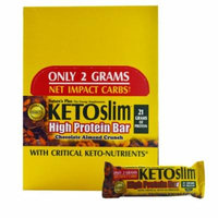 Nature's Plus, Ketoslim, High Protein Bar, Chocolate Almond Crunch, 12 Bars, 2.1 oz (60 g) Each(pack of 2)