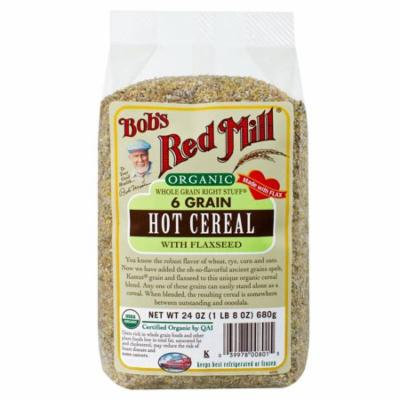 Bob's Red Mill, Organic, Whole Grain Right Stuff, 6 Grain Hot Cereal, with Flaxseed, 24 oz (pack of 3)