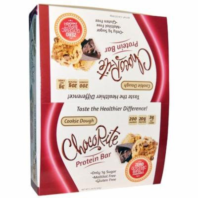 HealthSmart Foods, Inc., ChocoRite, Cookie Dough, Protein Bar, 12 Bars, 2.26 oz (64 g) Each(pack of 1)