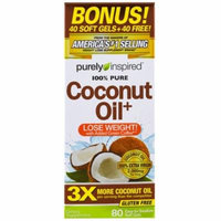 Purely Inspired, Coconut Oil+, 80 Easy-to-Swallow Soft Gels(pack of 1)