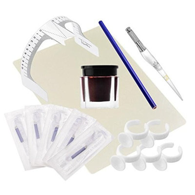 Vinjeely Microblading Permanent 3D Makeup Eyebrow Tattoo Needle Pen Pigment Kit