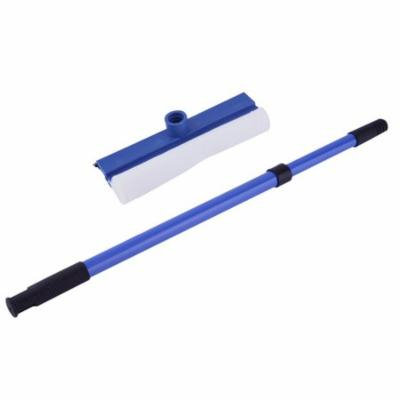 Cleaning Brush Double Faced Wipe Glass Cleaner Thick Wipe Window Cleaner Handle Adjustable Windshield Window Glass Wash Cleaner Brush, Blue