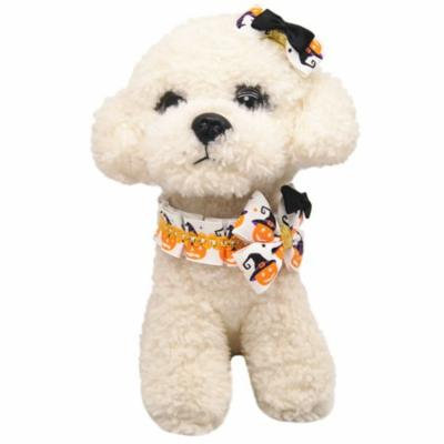 Christams Dog Collar, Legendog Halloween Party Dressing Up Easy-On Pumpkin Printed Bowknot Pet Collar with Dog Hair Clip for Dogs Cats Pet Outfit