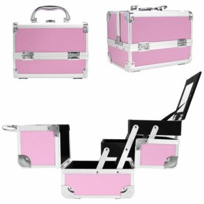 Travel Home Jewelry Box Small cosmetic case (pink) Lockable Cosmetic Organizer Makeup Box BLLK