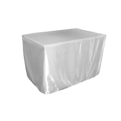 LA Linen TCbridal-fit-48x30x30-WhiteB11 Fitted Bridal Satin Tablecloth White - 48 x 30 x 30 in.