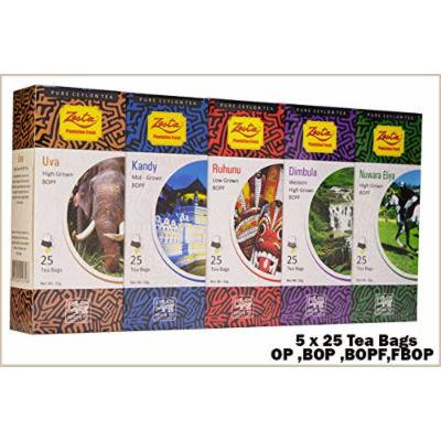 Zesta Ceylon 5 Regional Not Flavored PREMIUM BLACK TEA,125 Tea Bags - 250g (8.81 Oz)