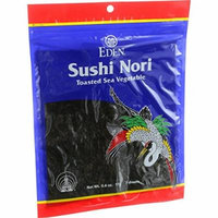 Eden Foods Sushi Nori - Cultivated - Toasted - .6 oz - Case of 6 - Gluten Free - Wheat Free -