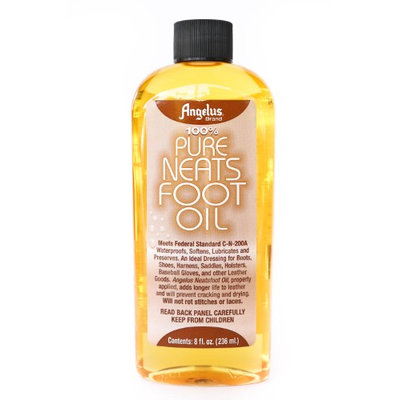 Angelus Pure Neats Foot Neatsfoot Oil Liquid Compound Leather Waterproof 8 oz
