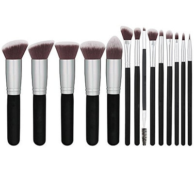 Baomabao 14 Pcs Foundation Powder Concealers Eye Shadows Gold Silver Makeup