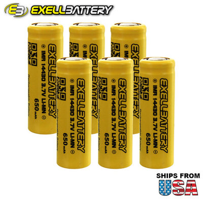 6x IMR 14430 3.7V Li-Ion (LiMN) 650mAh Rechargeable Battery Mod Vape Flashlight