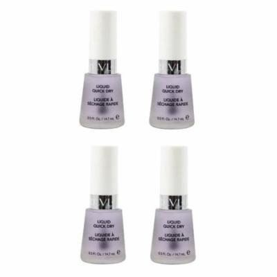Revlon Liquid Quick Dry, 0.5 Ounce (4 Pack) + 3 Count Eyebrow Trimmer