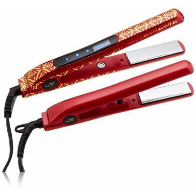 CHI Smart Gemz Volumizing Zirconium Titanium Garnet Metallic Foil 1 Inch Hairstyling Iron With 3/4 Inch Travel Iron, Hair Clips and Thermal Pouch, Garnet Metallic