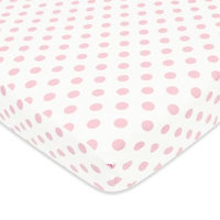 TL Care® Cotton Flannel Polka Dot Fitted Crib Sheet