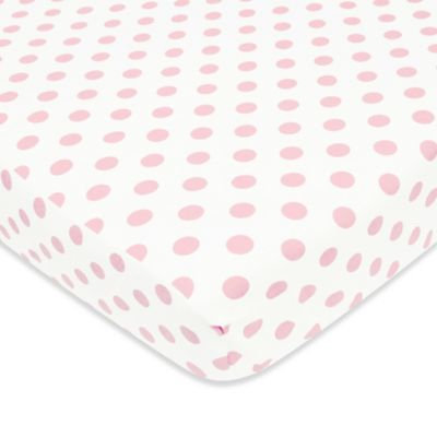 TL Care® Cotton Flannel Polka Dot Fitted Crib Sheet