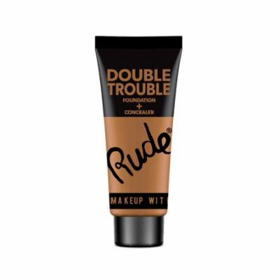 (6 Pack) RUDE Double Trouble Foundation + Concealer - Walnut