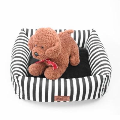Stripes Puppies Teddy Pet Nest Washable Cat Litter Bite Resistant Dog Sofa Bed Kennel , Cushion