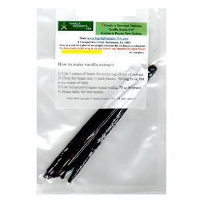 Vanilla Products USA 5 Grade A Tahitian Vanilla Beans PNG 4~6