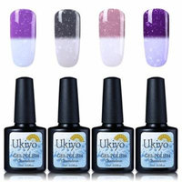 Ukiyo Gel Nail Polish Sets 4Pcs Temperature Thermal Color Changing Snowflake Color 10ml 0.33fl.oz UV LED Soak Off Long Lasting Lacquer Varnish Nail Gelish (#5)