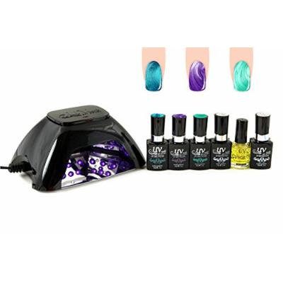UV-NAILS BEST Salon Quality UV Gel Nail Polish Starter Kit with Black LED Lamp and Colors: G-75, G-76, G-74