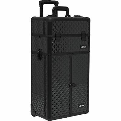 Sunrise Garibaldi 2-In-1 Rolling Makeup Case Professional Nail Travel Organizer Box, Black Diamond, 22 Pound