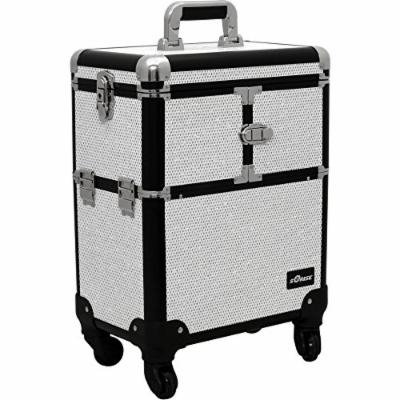 Sunrise Le Sechere Heavy Duty Rolling Makeup Case Professional Nail Travel Organizer Box, White Krystal, 16 Pound
