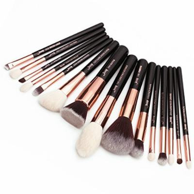 Jessup 15Pcs Rose Gold/Black Professional Makeup Brushes Set Make up Brush Tools kit Foundation Powder Definer Shader Liner T160