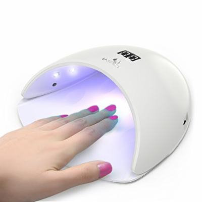 USpicy Nail Dryer, 24W Eye Friendly White Light LED Nail Dryer Lamp for All Gel Polishes - UV, LED, and More (Intuitive Finger Placement, 50,000 Hours of Use, LCD Display, Automatic Sensor)