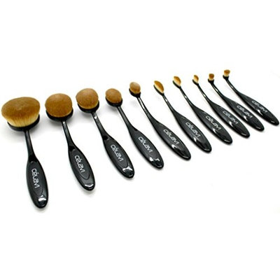 Celavi Oval Makeup Brush Professional Cosmetic Tools Kit for Face, Eyes, Lips Foundation, Creams, Liquids, Moisturizer, Powder, Blush, Concealer, Contour