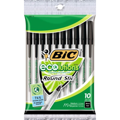 Bic 10 Count Black ecolutions Medium Round Stic Pens