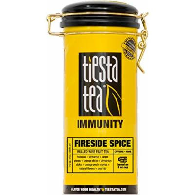 Mulled Wine Fruit Tea , Fireside Spice by Tiesta Tea , Caffeine Free , Loose Leaf Herbal Tea Immunity Blend , Non-GMO , 5 Ounce Tin