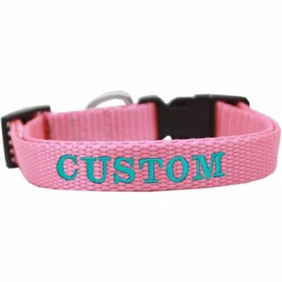 Custom Embroidered Made In The Usa Nylon Cat Safety Collar Pink