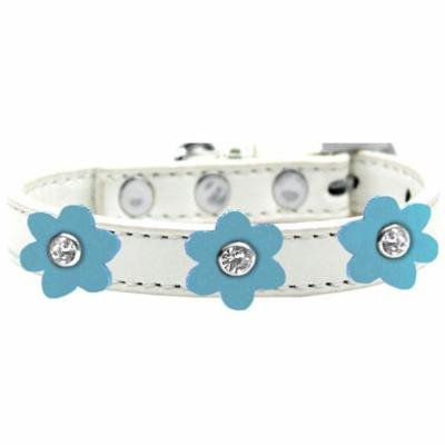 Flower Premium Collar White With Baby Blue Flowers Size 14