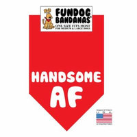 Fun Dog Bandana -Handsome AF - One Size Fits Most for Medium to Large Dogs, red pet scarf