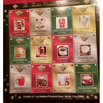 Coffee Masters - The Twelve Cocoas of Christmas - Gift Assortment Cocoa Variety Pack