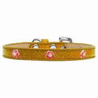 Red Rose Widget Dog Collar Gold Ice Cream Size 14