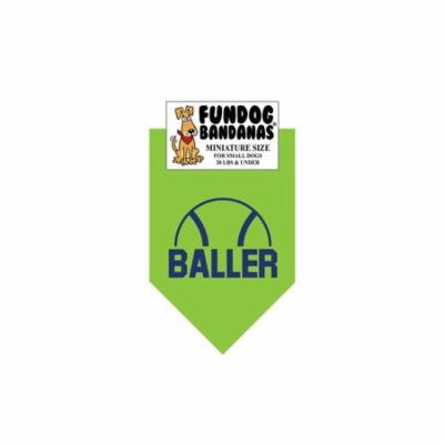 MINI Fun Dog Bandana - BALLER - Miniature Size for Small Dogs under 20 lbs lime green pet scarf