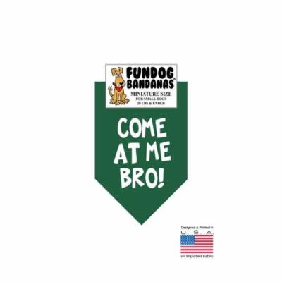 MINI Fun Dog Bandana - Come At Me Bro - Miniature Size for Small Dogs under 20 lbs forest green pet scarf
