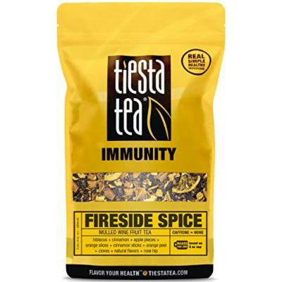 Mulled Wine Fruit Tea , Fireside Spice by Tiesta Tea , Caffeine Free , Loose Leaf Herbal Tea Immunity Blend , Non-GMO , 1 Lb Bulk Bag