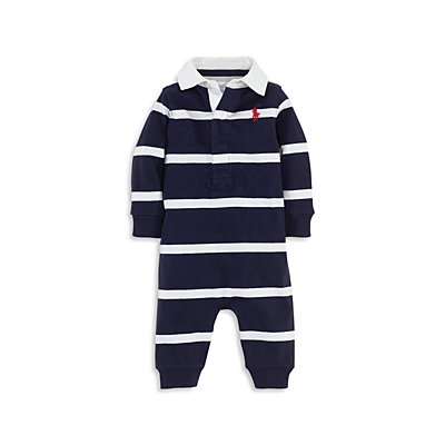 Ralph Lauren Childrenswear Infant Boys' Striped Rugby Coverall - Sizes 3-9 Months