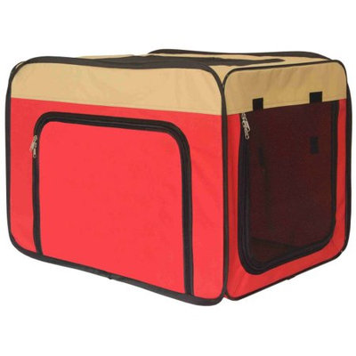 Aleko Products Heavy Duty Indoor / Outdoor Portable Pop Up Dog Crate Red
